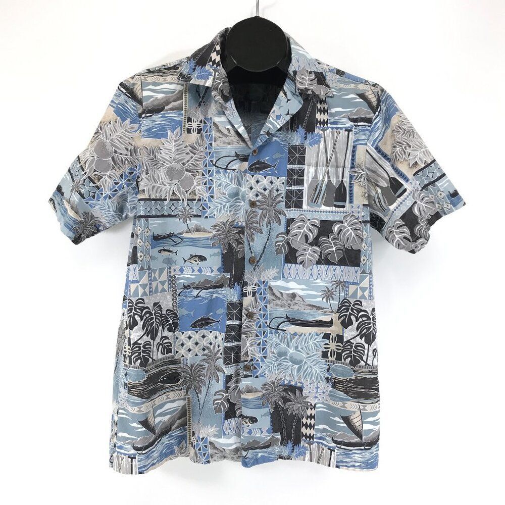 RJC Short Sleeve Hawaiian Shirt Men's Large 100% Cotton Relaxed Casual Tropical
